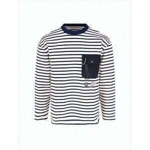 And Wander Navy And White Striped Long-Sleeve Shirt - NWT